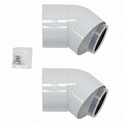 Отвод 45° для труб 80/125 мм PP (2 шт.)