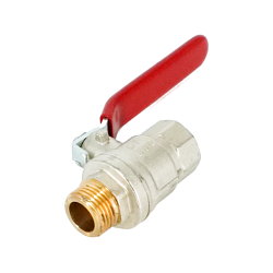 Кран шаровой, Oventrop, Optibal, полнопроходной, DN-15, 1/2", НВ, PN, бар-16, ручка-рычаг из оцинкованной стали, латунь, никелированный