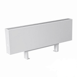 Конвектор KZTO водяной напольный Элегант плюс 180x500x1400 6то рв, теплоотдача 3782 Вт, подключение нижнее с правой или с левой стороны, концевого исполнения, с ножками с нерегулируемой высотой 100 мм для установки на пол, цвет RAL9016