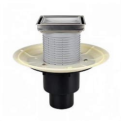 Трап для балконов и террас с декоративной решеткой под плитку, с вертикальным выпуском DN 50/75/110