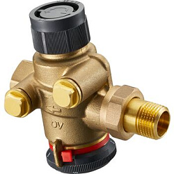 Регулирующий вентиль "Cocon QTZ" DN25(1"), PN25, резьбовой, на входе - резьбовой штуцер, на выходе - внутренняя резьба, диапазон регулирования 300-2000 л/ч, латунь