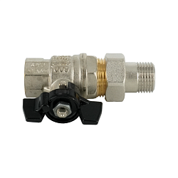 Кран шаровой, ELSEN, Strong T, 1/2", НВ, ручка-бабочка, латунь, с разъемным соединением