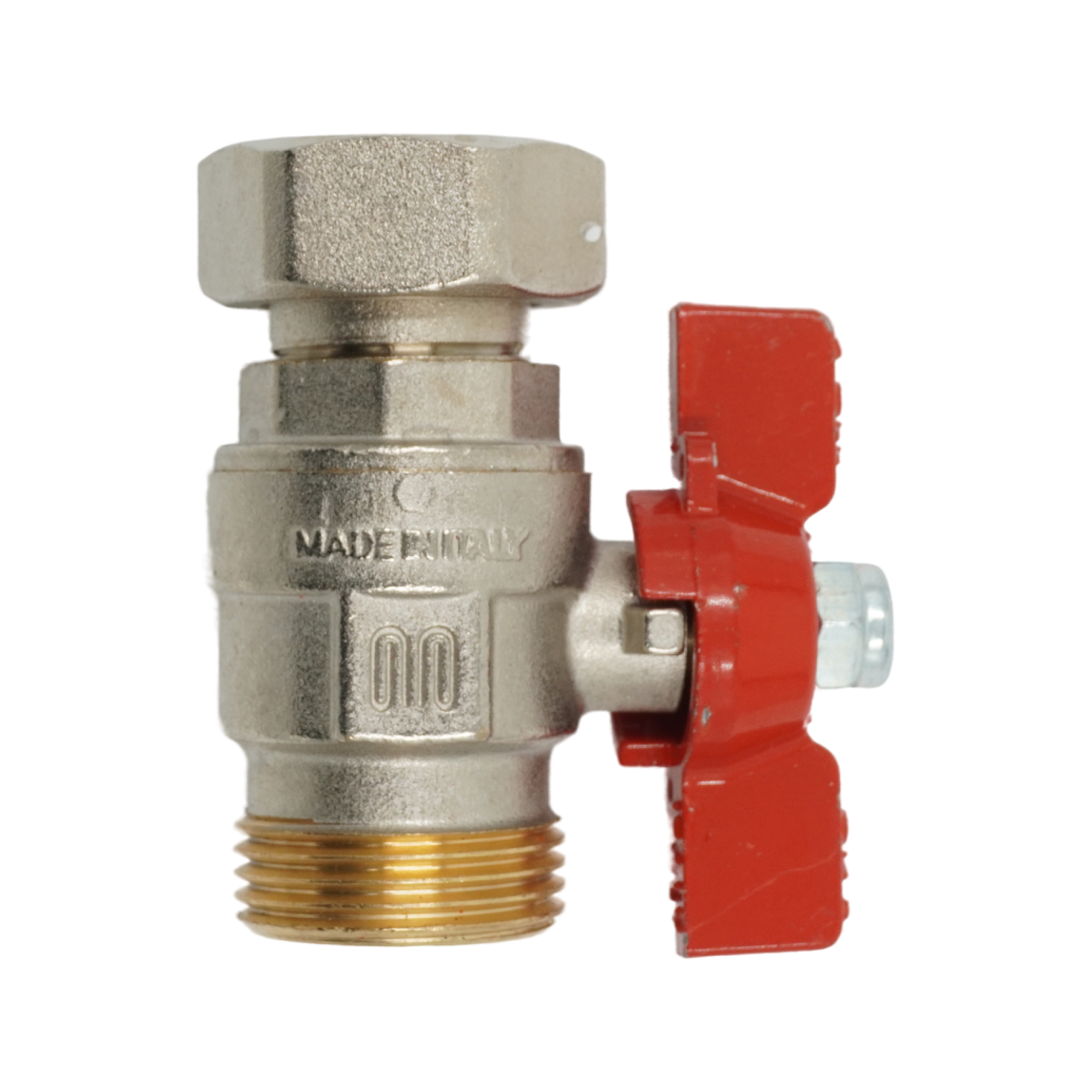 Кран шаровой, ELSEN, с накидной гайкой и возможностью пломбировки, 1", НВ, PN 50, T°C -от -20 до +130, ручка-бабочка