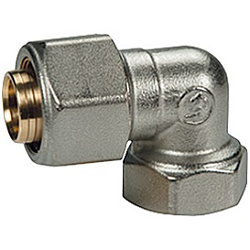 Угольник, Giacomini, R563AM, 90°, В, 3/4", 26 x 3, латунь, хромированный, для труб GIACOTHERM, GIACOFLEX и многослойных
