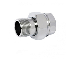 Сгон, Giacomini, R18, прямой, НВ, 1/2", 1/2", латунь, хромированный, для стальной трубы