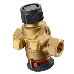 Регулирующий вентиль, Oventrop, "Cocon QTZ" Ду32, резьбовое соединение М30х1,5 мм, с присоединительными отверстиями для измерительной техники "classic" с обеих сторон внутренняя резьба, 600-3600 л/ч, латунь