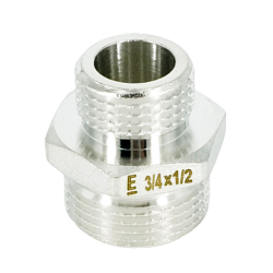 Ниппель, ELSEN, TIN латунь, НН, 1/2", 3/4", переходной, CN