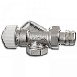 Вентиль, ELSEN, термостатический, осевой, 1/2", 1/2", ВН, PN, бар-10, T°C -от -10 до +120, латунь, никелированный, с преднастройкой, для отопительных приборов-с боковой подводкой