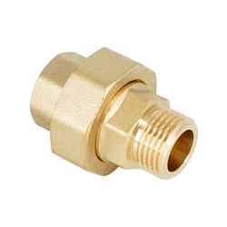 Сгон американка, ELSEN, Metalit, прямой, НВ, 1/2", 1/2", латунь, с плоским уплотнением, CN