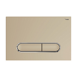 Панель смыва РЕХАУ NOVA ELLIPSE 002 с овальными клавишами, пластик, золотой, матовый, контур клавиш хром, глянцевый