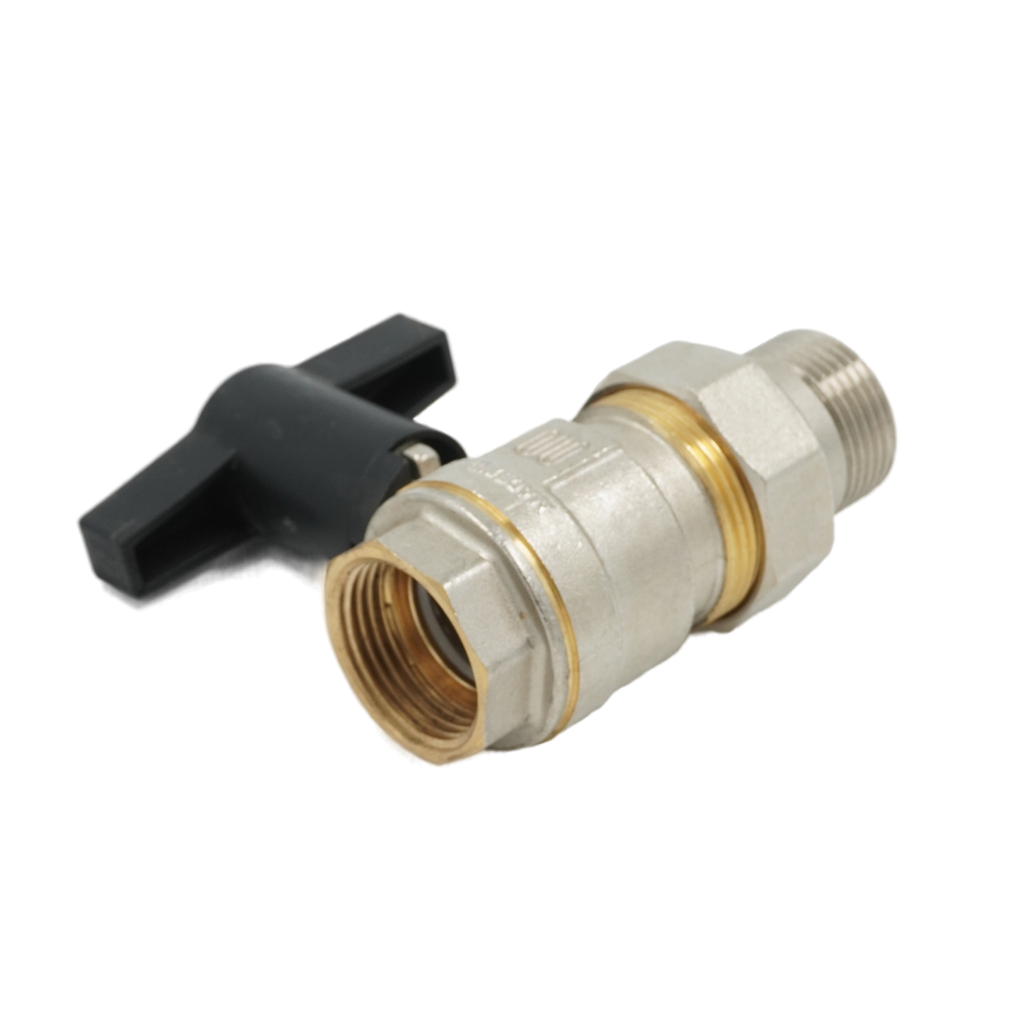 Кран шаровой, ELSEN, 1", НВ, высокая ручка из пластмассы, с разъемным соединением