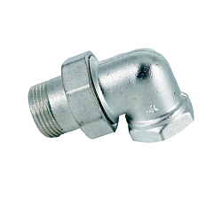 Сгон американка, ELSEN, TIN латунь, угловой, НВ, 1", 1", с плоским уплотнением