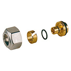 Переходник, Giacomini, R179E, НГ ЕК, 3/4", 16 x 2,2, латунь, для пластиковой трубы