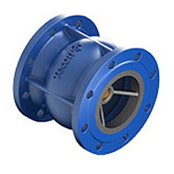 Клапан обратный осевой, фланцевый, PN16, DN100, корпус чугун, диск чугун