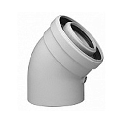 Коаксиальный отвод, Baxi, полипропиленовый 45°, диам. 80/125 мм