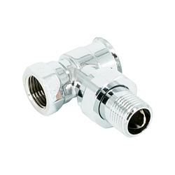 Вентиль, Oventrop, CV 9, термостатический, угловой, DN-15, 1/2", 1/2", НВ, PN, бар-10, T°C -от +2 до +120, латунь, хромированный, с преднастройкой