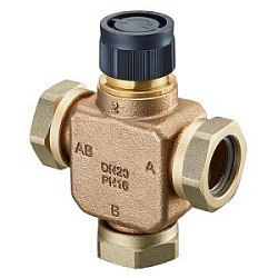 Вентиль, Oventrop, Tri-CTR, смесительный, трёхходовой, DN-15, M30x1,5, PN, бар-16, T°C -от 0 до +120, бронза, НГ, плоское уплотнение