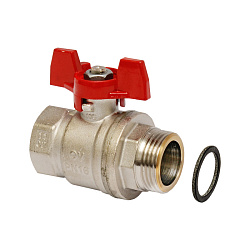 Кран шаровой, Oventrop, 3/4", 1", ВН, PN, бар-10, сталь, с плоским уплотнением