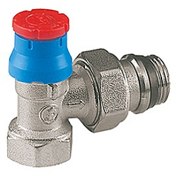 Клапан, Giacomini, R401TG, термостатический, угловой, 1", ВН, латунь, хромированный, отвод с герметичной прокладкой