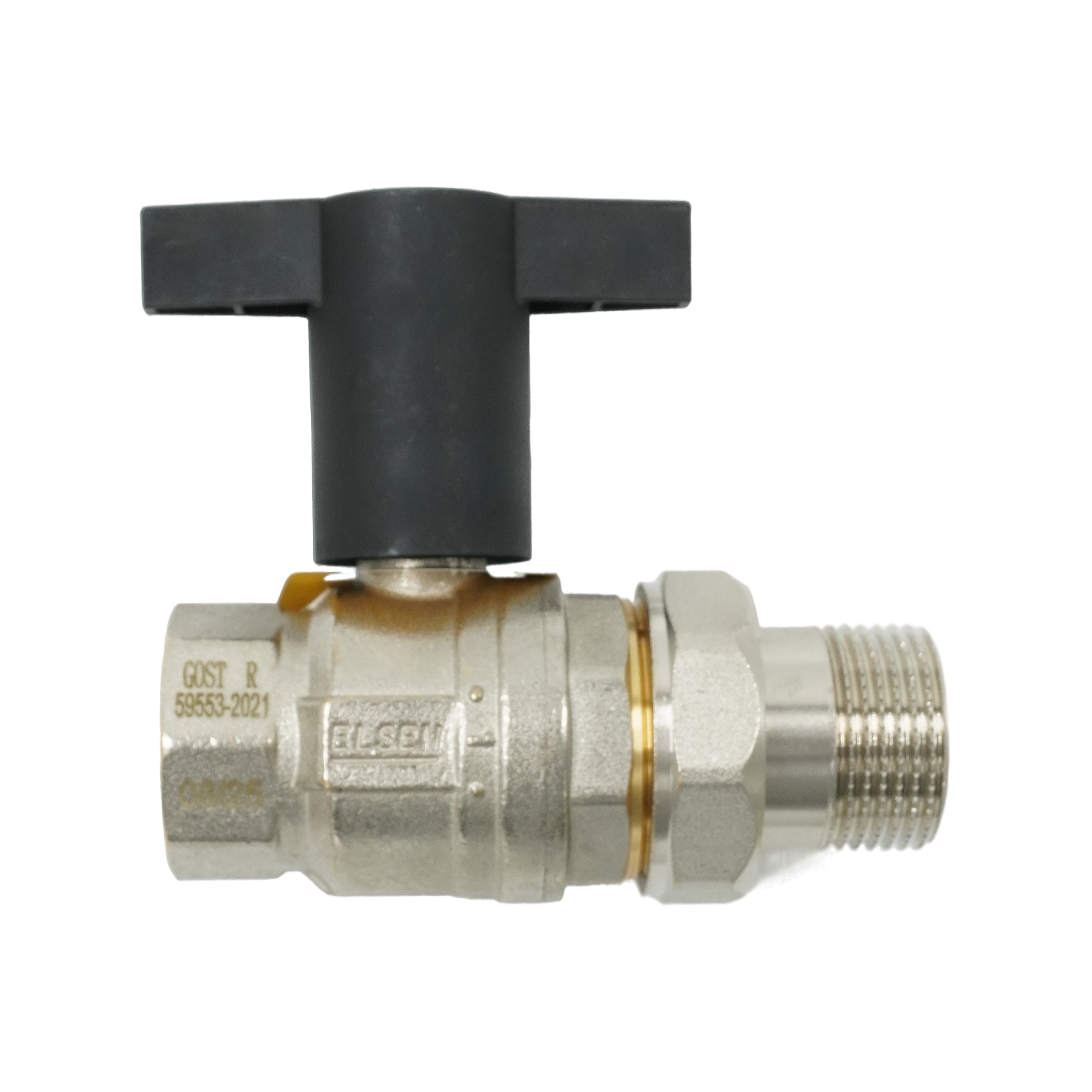 Кран шаровой, ELSEN, Strong, полнопроходной, 1", НВ с разъемным соединением, ручка из полимера