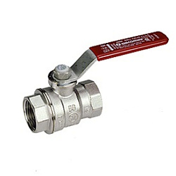 Кран шаровой, Giacomini, R850, полнопроходной, 1/2", ВВ, ручка-рычаг красный, латунь, хромированный