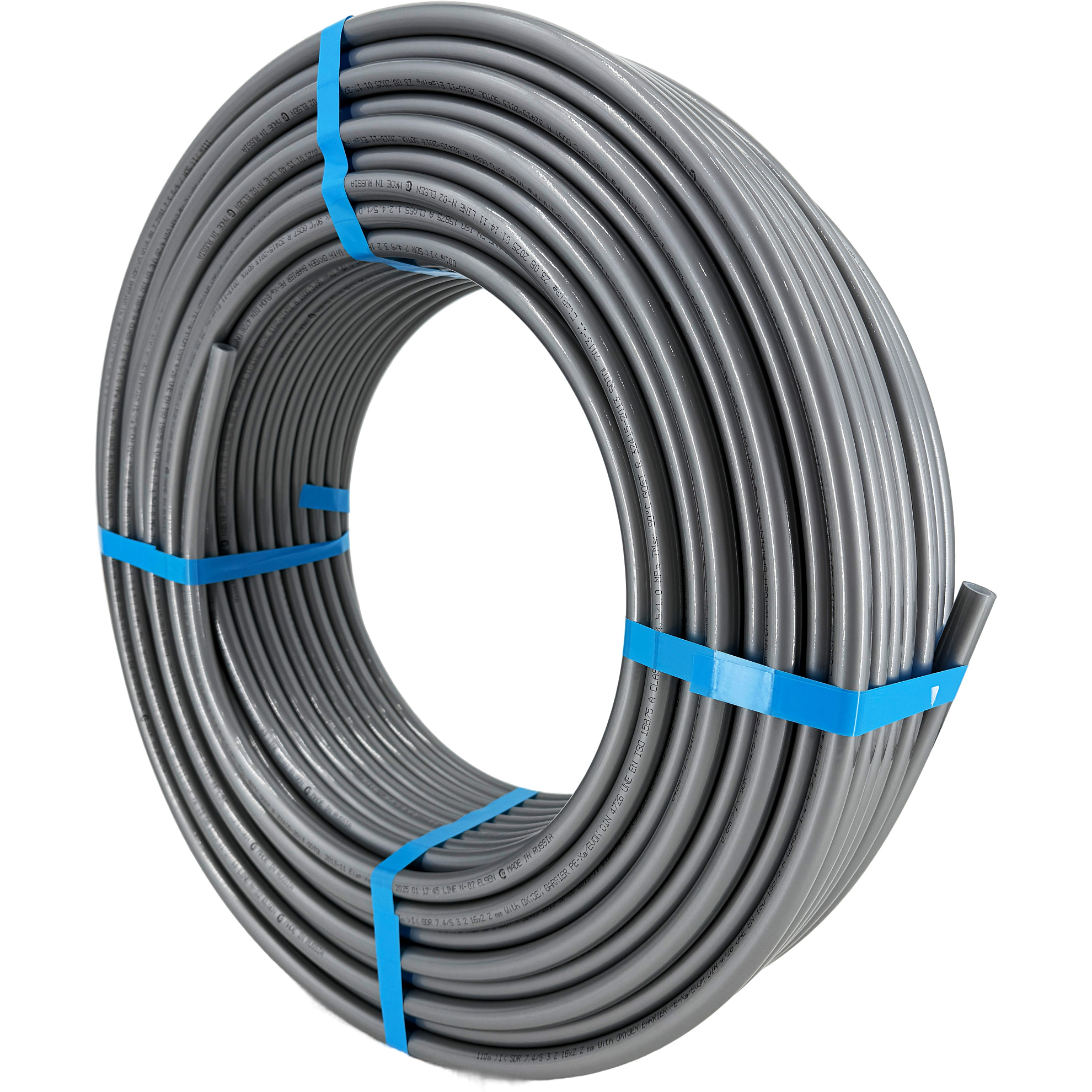 Труба PE-Xa Elspipe 16x2.2, 10 бар, бухта 120 м универсальная для систем водоснабжения и отопления, цвет: серый