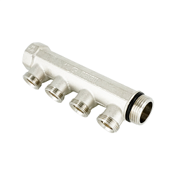 Коллектор распределительный, Rehau, 1", 4 контура, размер отвода-3/4" ЕК