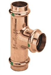 Тройник Profipress c SC-Contur 22x15x18, медь, модель 2418