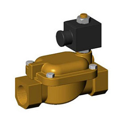 Клапан мембранный соленоидный муфтовый нормально закрытый, 1/2", 230VAC, корпус латунь, уплотнение нитрил