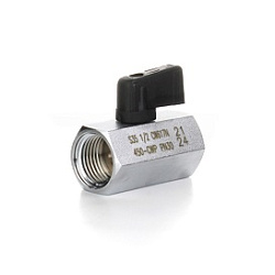 Кран шаровой, MINI, прямой, 1/8", 1/8", ВВ, ручка-бабочка