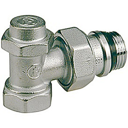 Клапан, Giacomini, R714TG, отсекающий, угловой, 1/2", 1/2", ВН, латунь, хромированный, отвод с герметичной прокладкой, с возможностью слива воды из радиатора