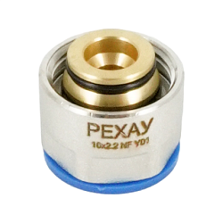 Резьбозажимное соединение, РЕХАУ, RAUTITAN, НГ ЕК, 3/4", 16 x 2,2, латунь, НГ-никелированная, для труб flex/pink