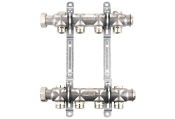 Коллекторная группа, ELSEN, 1", 8 контуров, размер отвода-3/4", PN, бар-6, T°C -от 0 до +90, без вентилей и расходомеров, нержавеющая сталь