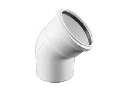 Отвод, Rehau, RAUPIANO, 45°, 160, PP (полипропилен)