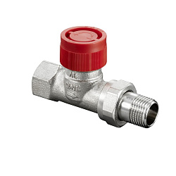 Вентиль, Oventrop, серия AF, термостатический, проходной, DN-10, 3/8", ВН, PN, бар-16, T°C -от +2 до +120, бронза/латунь, никелированный, с плавной, точной предварительной настройкой