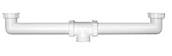Сточное соединение для сдвоенной раковины, L=160-510мм, 6/4"