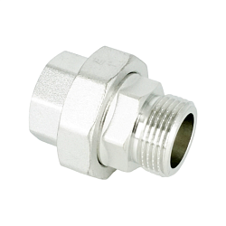 Сгон американка, ELSEN, TIN латунь, прямой, НВ, 1", 1", с плоским уплотнением, CN