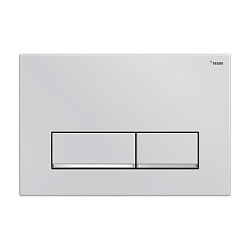 Панель смыва РЕХАУ NOVA LONG 002 с прямоугольными клавишами, пластик, белый, глянцевый, нижняя полоса клавиш хром, глянцевый