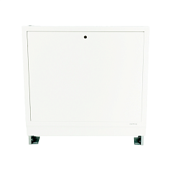 Шкаф монтажный встраиваемый, Oventrop, №2, оцинкованная сталь, рама и дверца белые, лакированные, выдвижная фасадная рама и основание, ширина 700 мм, высота 760-885 мм, глубина 115-180 мм