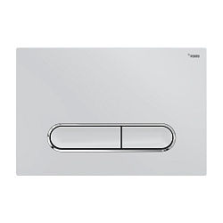 Панель смыва РЕХАУ NOVA ELLIPSE 002 с овальными клавишами, пластик, белый, глянцевый, контур клавиш хром, глянцевый