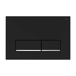 Панель смыва РЕХАУ NOVA LONG 002 с прямоугольными клавишами, пластик, черный, матовый, нижняя полоса клавиш хром, глянцевый