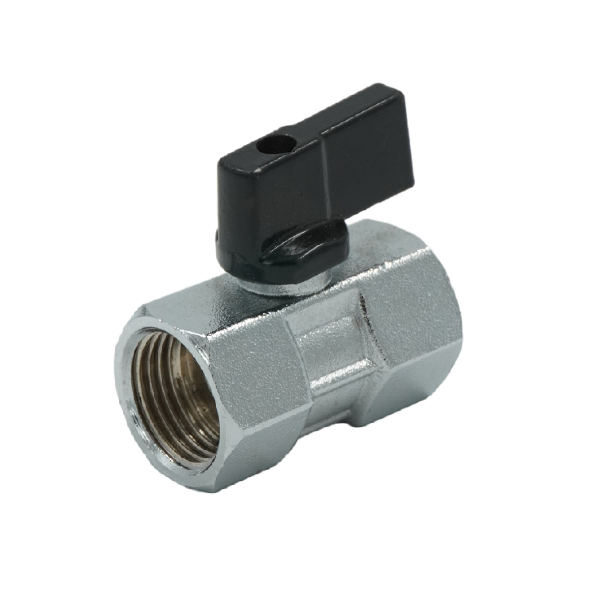 Кран шаровой, ELSEN, MINI, полнопроходной, прямой, 1/2", 1/2", ВВ, PN, бар-40, T°C -от -20 до +150, ручка-бабочка, латунь