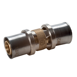 Муфта, Giacomini, RM102, 32 x 3, 32 x 3, латунь, равнопроходная, для труб GIACOTHERM, GIACOFLEX, многослойных и полибутиленовых