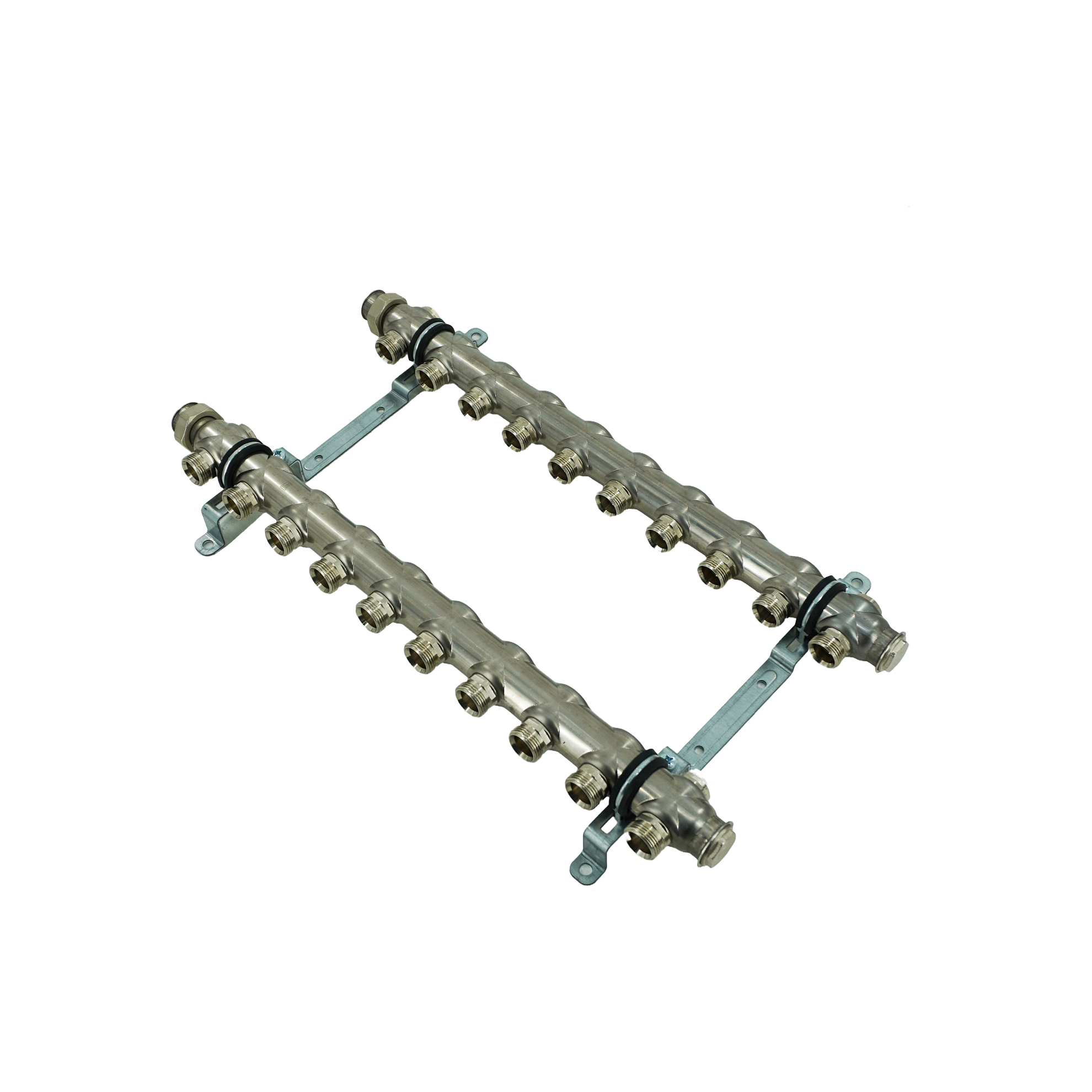 Коллекторная группа, ELSEN, 1", 10 контуров, размер отвода-3/4", PN, бар-6, T°C -от 0 до +90, без вентилей и расходомеров, нержавеющая сталь