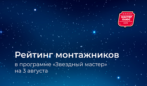 Рейтинг монтажников на 03 августа 2026