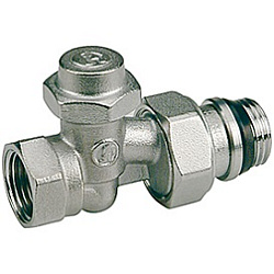 Клапан, Giacomini, R715TG, отсекающий, прямой, 1/2", 1/2", ВН, латунь, хромированный, отвод с герметичной прокладкой, с возможностью слива воды из радиатора