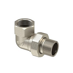 Американка угловая, латунь 1/2", никель