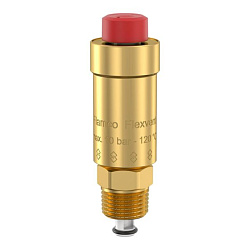 Воздухоотводчик автоматический, Flamco, Flexvent, 1/2", Н, PN, бар-10, T°C -120, с автозапором, латунь, чёрный колпачок