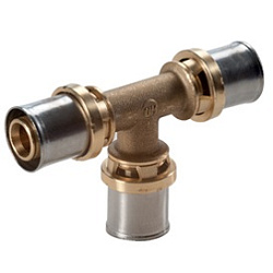 Тройник, Giacomini, RM150, 32 x 3, латунь, для труб GIACOTHERM, GIACOFLEX и многослойных