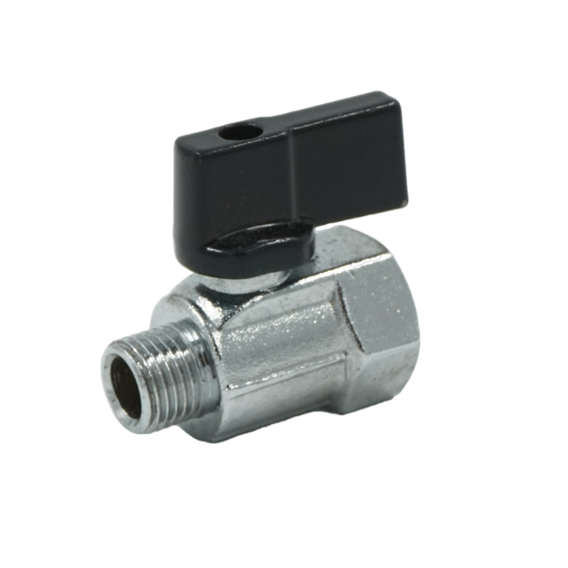 Кран шаровой, ELSEN, MINI, полнопроходной, прямой, 1/4", 1/4", НВ, PN, бар-40, T°C -от -20 до +150, ручка-бабочка, латунь